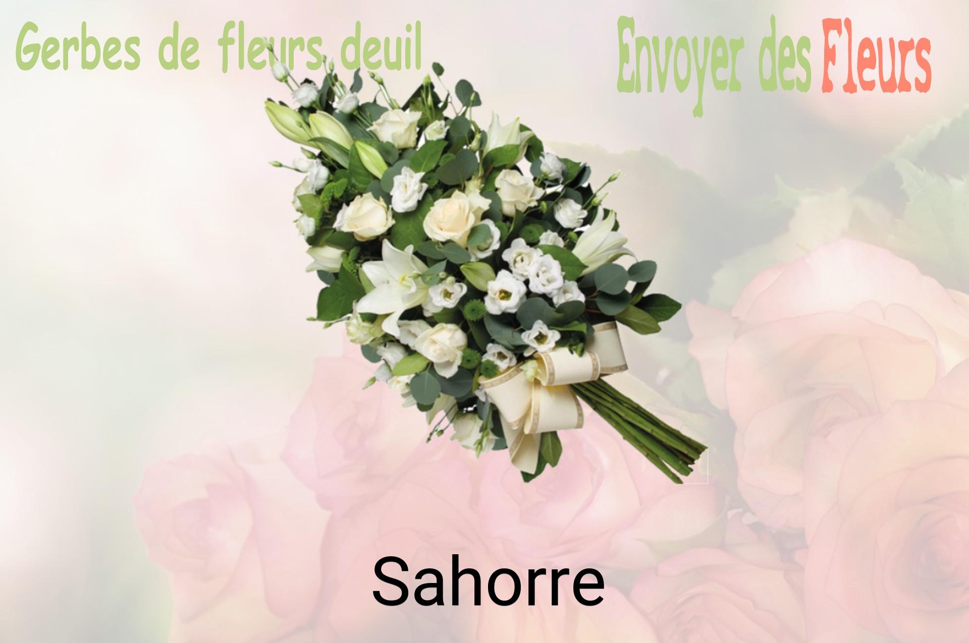 Gerbe de fleurs de deuil livrée à Sahorre